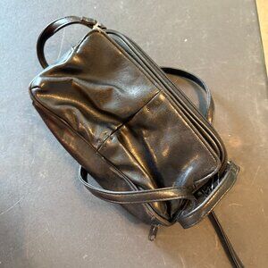 12 Pocket Soft Slim Small Everyday Purse Shoulder Cross Body Black (138)